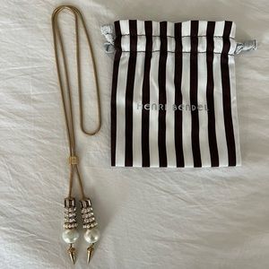 Henri Bendel pearl/swarovski crystal necklace